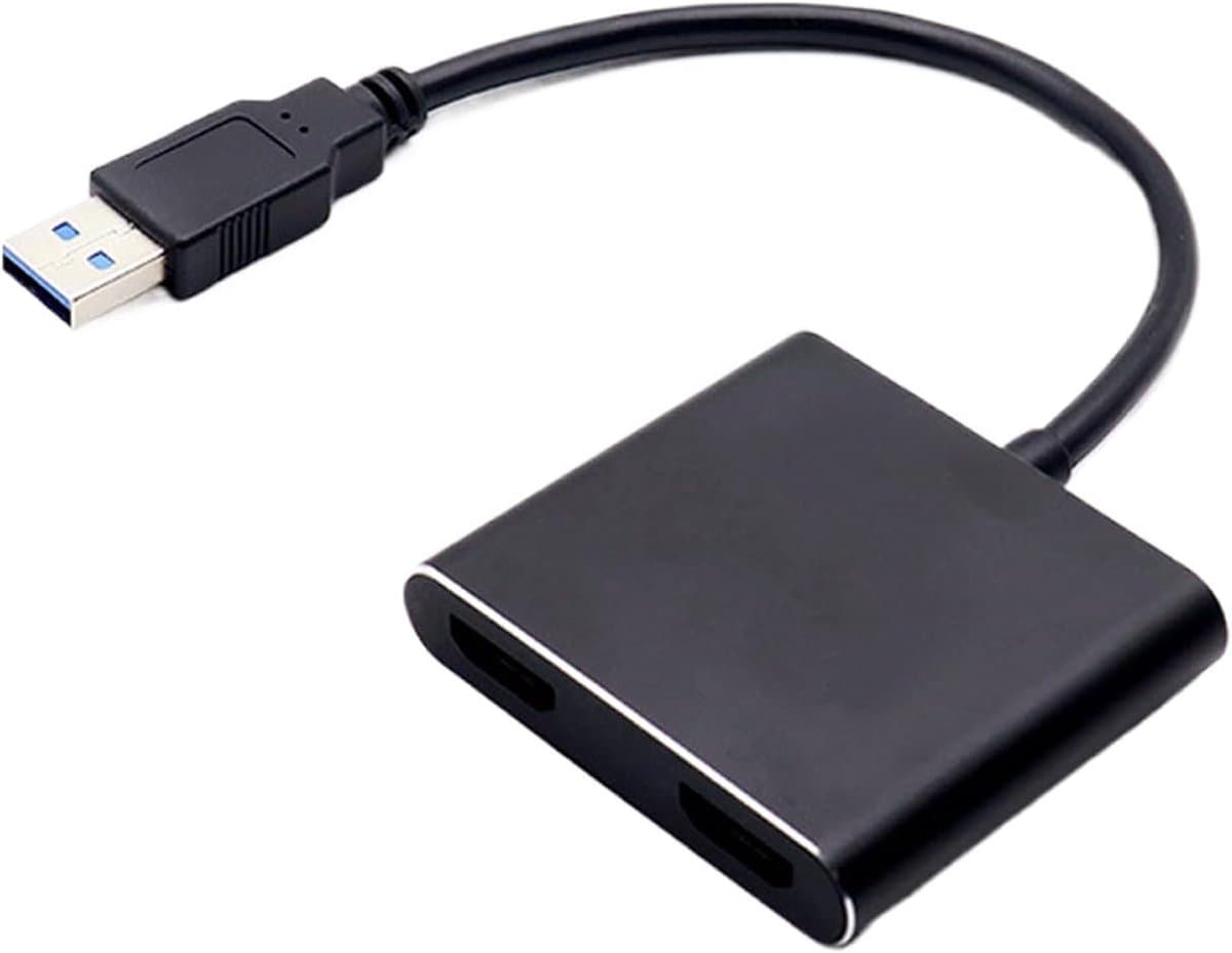 USB naar HD adapter - Displaykabel converter - Scherm uitbreiden - Plug en Play - 1080p resolutie - Zwart — afbeelding 1