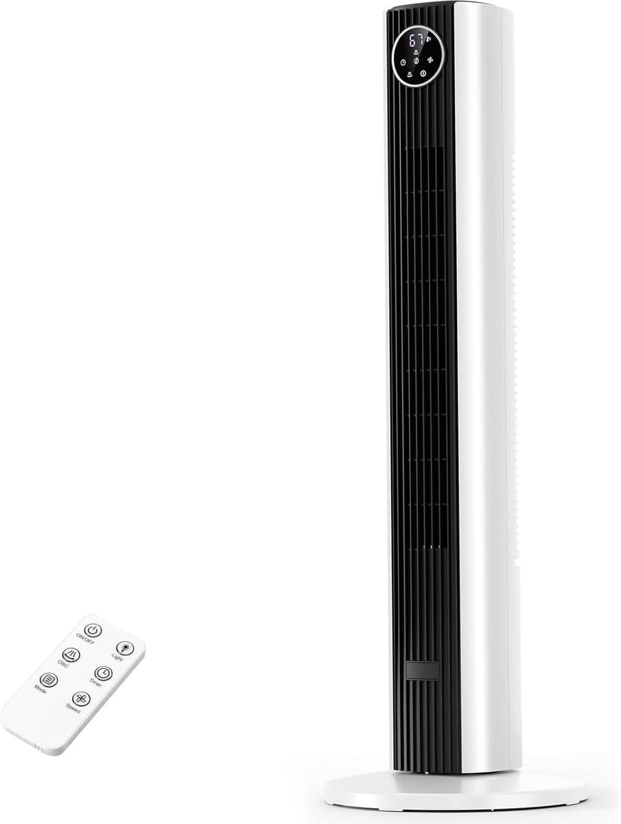 Torenventilator - Staande Ventilator - Snelle Koeling - 85 Graden Oscillatie - 35 Inch - Wit — afbeelding 1