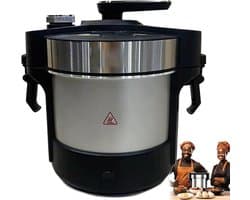 Elektrische Yam Maker - Fufu Machine - Afrikaanse Swallows Maken - Automatisch Plet Systeem - 6 Liter - Zilver