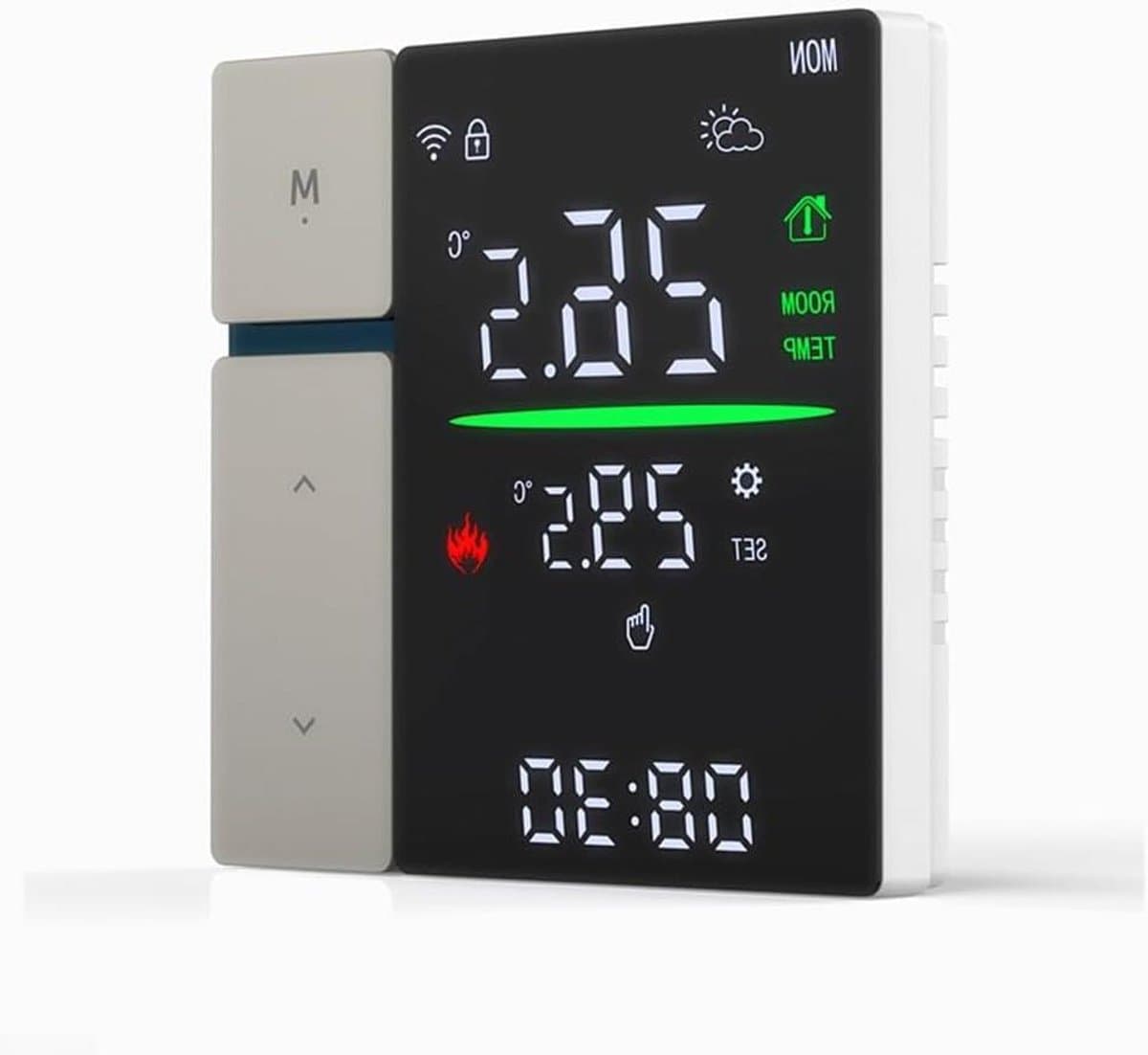 Slimme Thermostaat - Verwarmingsthermostaat Slim - Temperatuur Beheer - Spraakbesturing Compatibel - 86x86x41 mm - Grijs — afbeelding 1