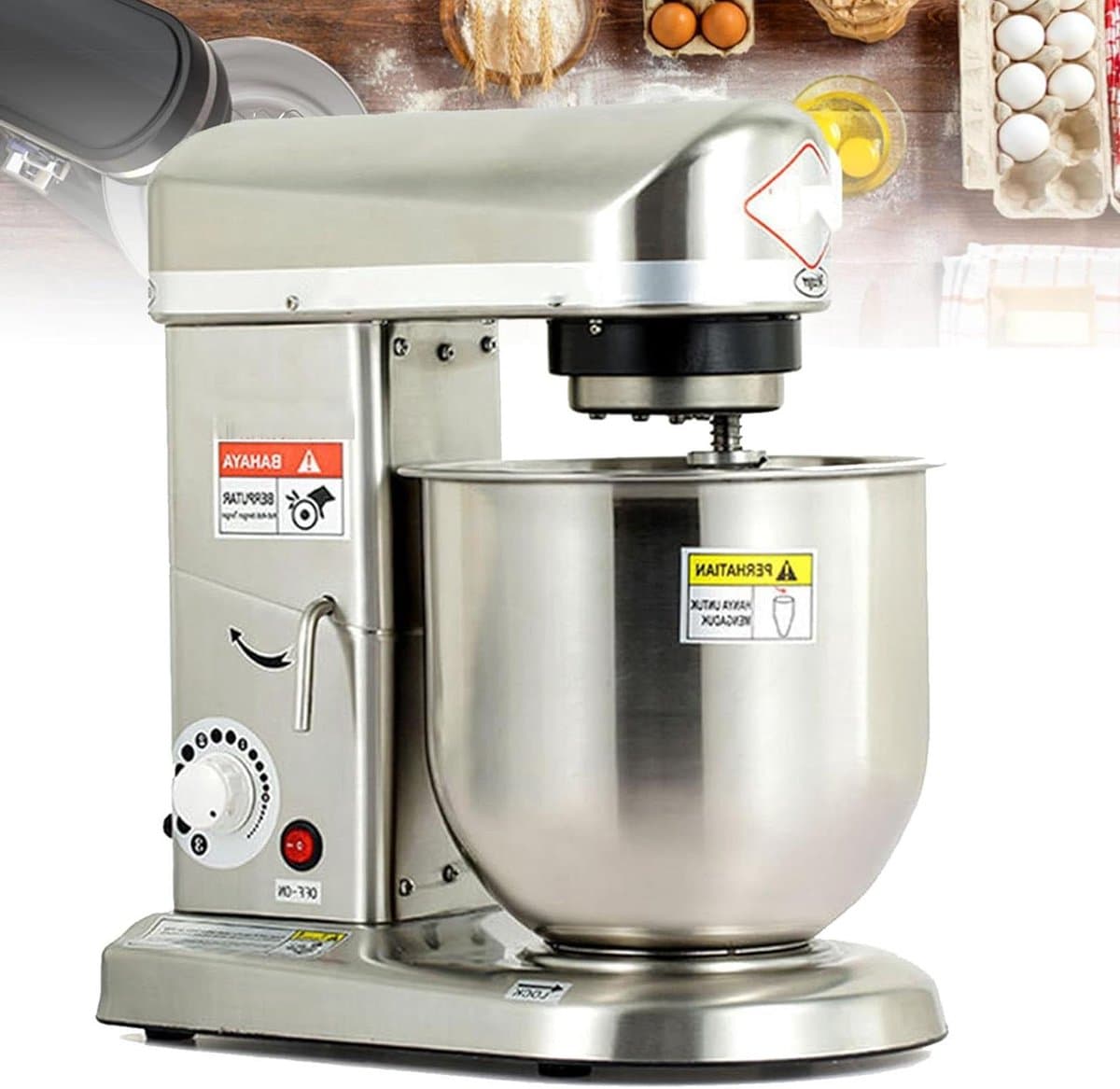 Staande Mixer - Keukenmachine Kneedmachine - Bakken Ingrediënten Mengen - 3-in-1 Multifunctioneel - 10 Liter Kom - Zilver — afbeelding 1