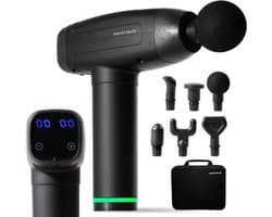 Massage Gun - Spierherstel Apparaat - Sport en Ontspanning - 6 Massagekoppen - 28 x 24 x 11 cm - Zwart