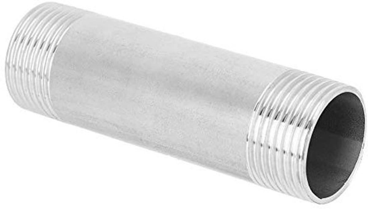 1" NPT naar 1" NPT buitendraad RVS schroefdraadbuisverbindingsstukken, pijpnippels en fittingen voor doe-het-zelf planken en meubels — afbeelding 1