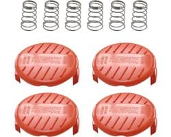 SnelShoppen - Spool Cover en Springs voor Brush Cutter, 4 Spool Covers + 2 Springs, Vervangingsonderdelen, Grasmaaier Accessoires, Tuingereedschap, Zw