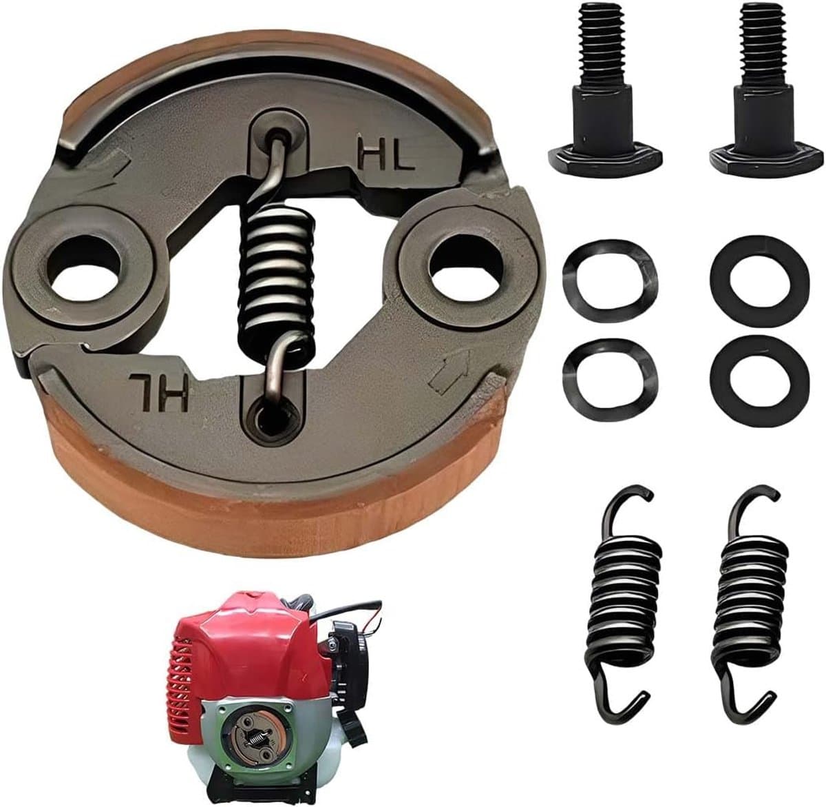 SnelShoppen - Brush Cutter Set Grasmaaier Koppeling Tuingereedschap Vervangingsonderdelen Grasmaaier Koppeling + Veer voor GX35/140/139/40-5/TU43 — afbeelding 1