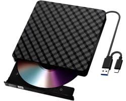 Externe Schijf - Draagbare Writer - Media Afspelen - Snelle USB Koppeling - Compact Ontwerp - Zwart