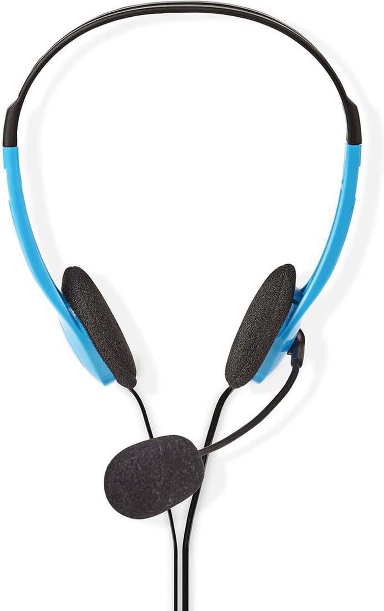 Nedis PC-Headset - On-Ear - Stereo - 2x 3.5 mm - Opvouwbare microfoon - Blauw — afbeelding 1
