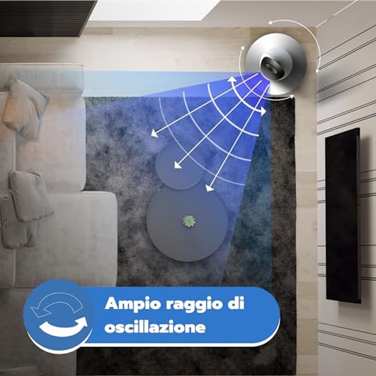 Verticale ventilator 81 cm met 3 snelheden en automatische oscillatie voor efficiënt koelen — afbeelding 1