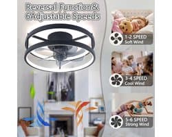Moderne Dimbare Plafondventilator met Verlichting en Afstandsbediening - Stille en Efficiënte Ventilator voor Slaapkamer en Eetkamer