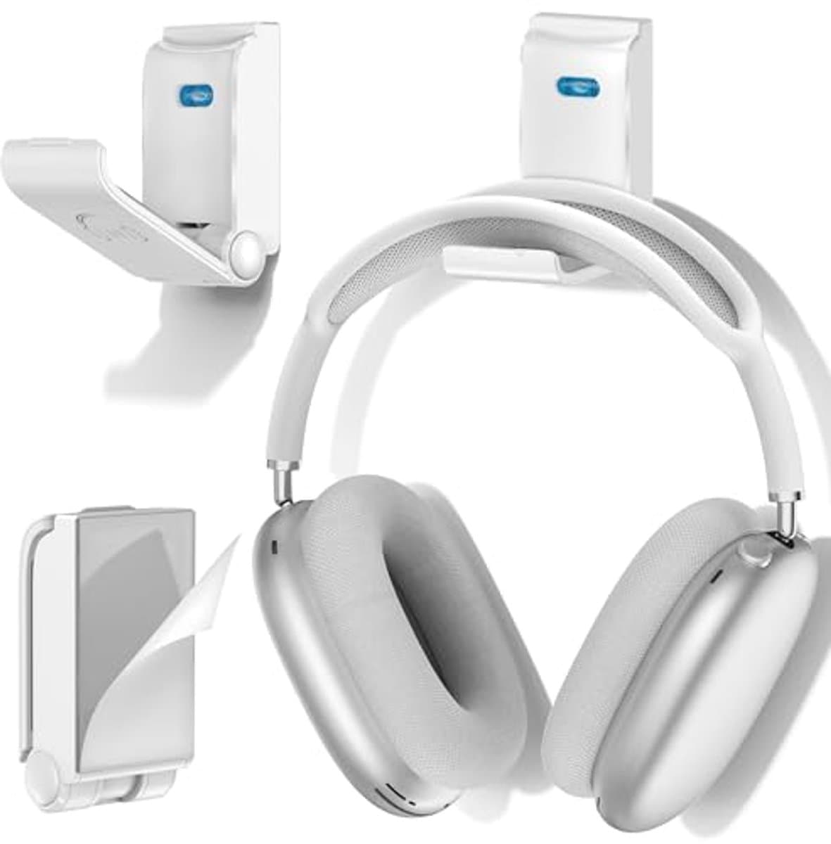 Hoofdtelefoonhouder voor Gaming - Universele Opvouwbare Wandstandaard in Wit — afbeelding 1