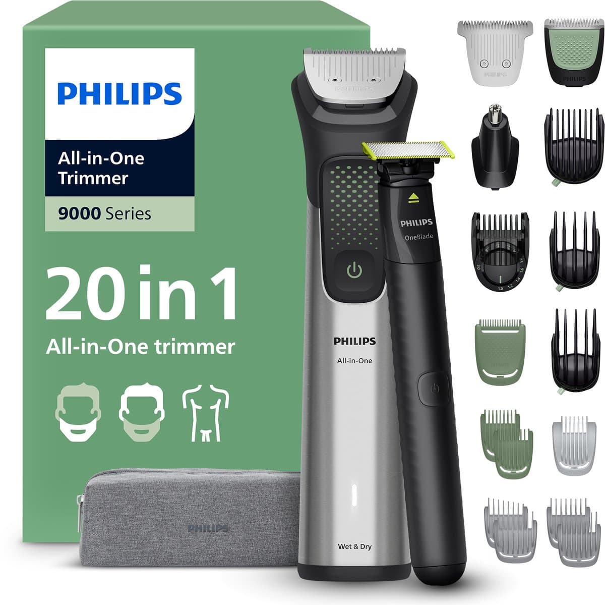 PHILIPS MG9557/15 Series 9000 Multigroom Grijs — afbeelding 1