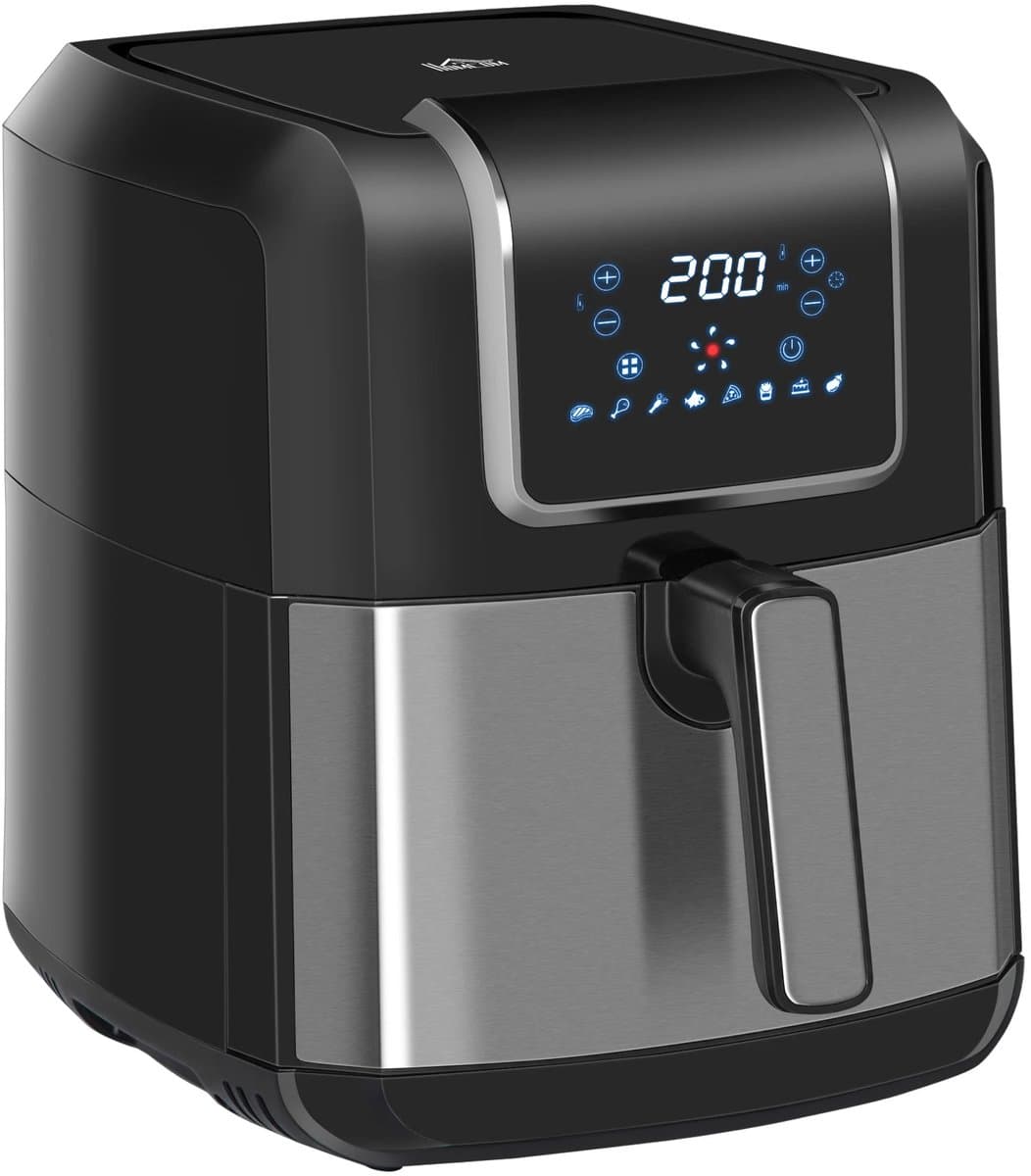Stemily Airfryer - 6.5 L - 1700W - LED-touchscreen - 8 Automatische Programma's - Uitneembare Mand en Lade - 36,5x29x33,8cm — afbeelding 1