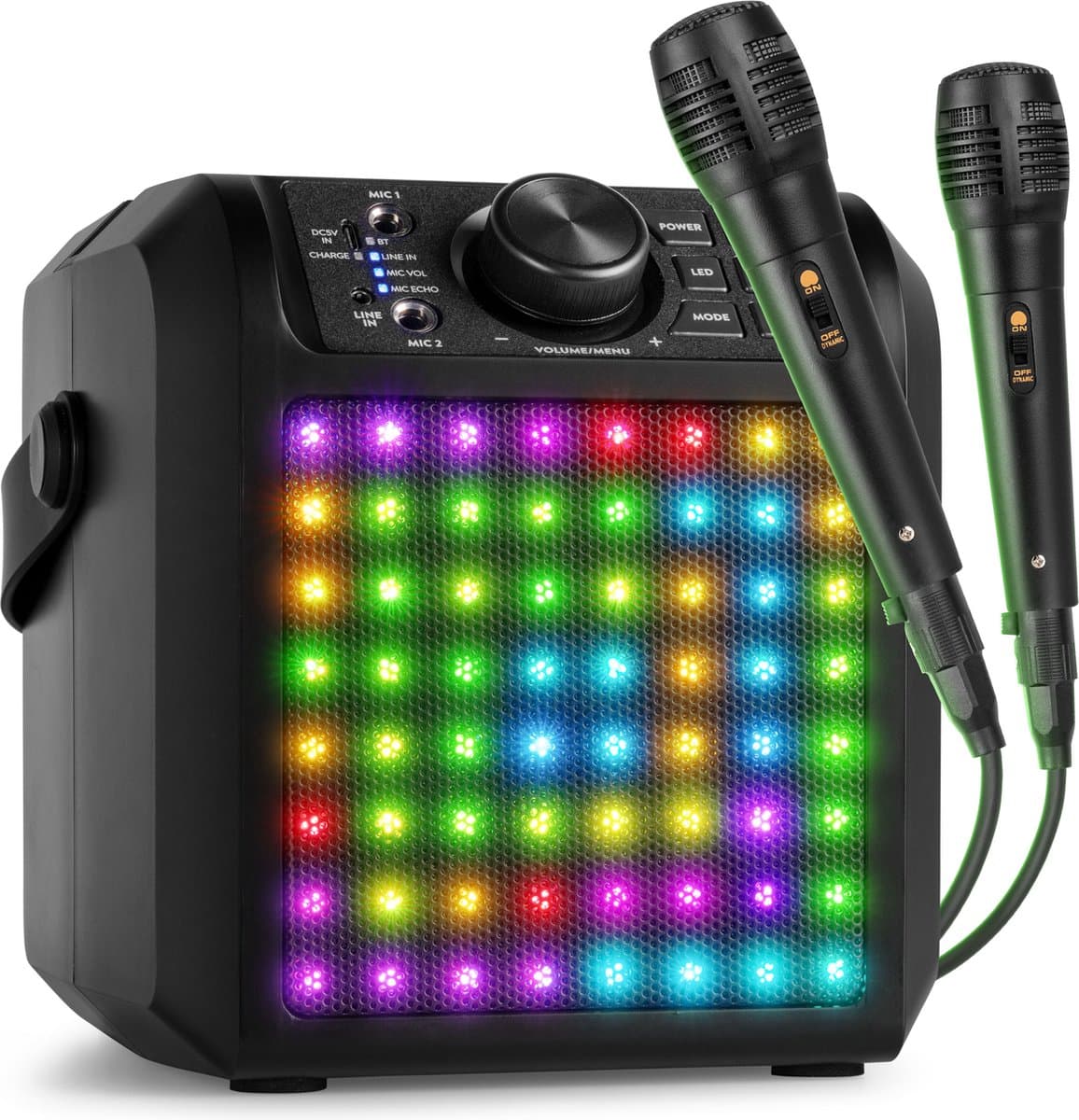 Karaoke set met 2 microfoons - Fenton KAR50B - Met lichteffect en Bluetooth - Voor kinderen - Zwart — afbeelding 1