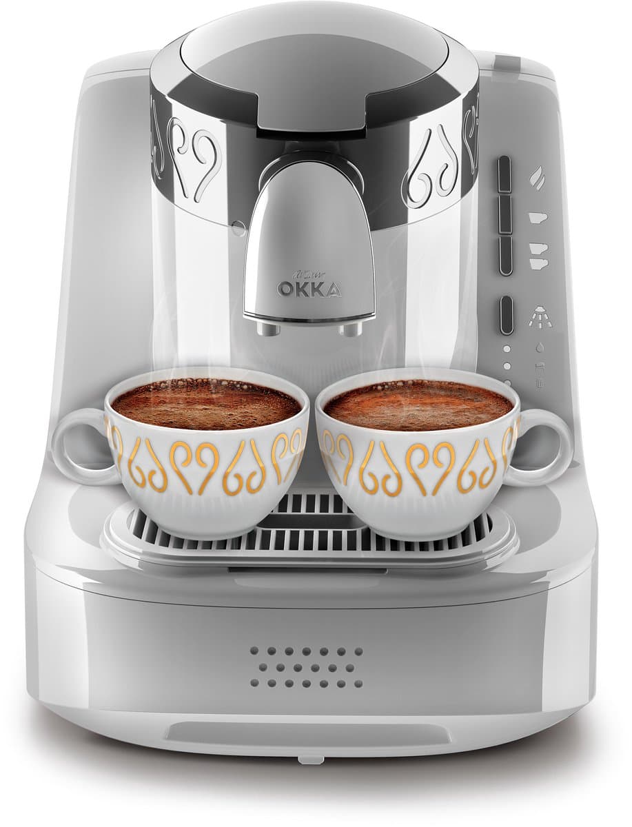 Arzum OKKA Turks Koffiezetapparaat OK002-0200 | Wit/Chroom - 2 kopjes - Aanpasbare temperatuur - Volautomatisch - 710W — afbeelding 1
