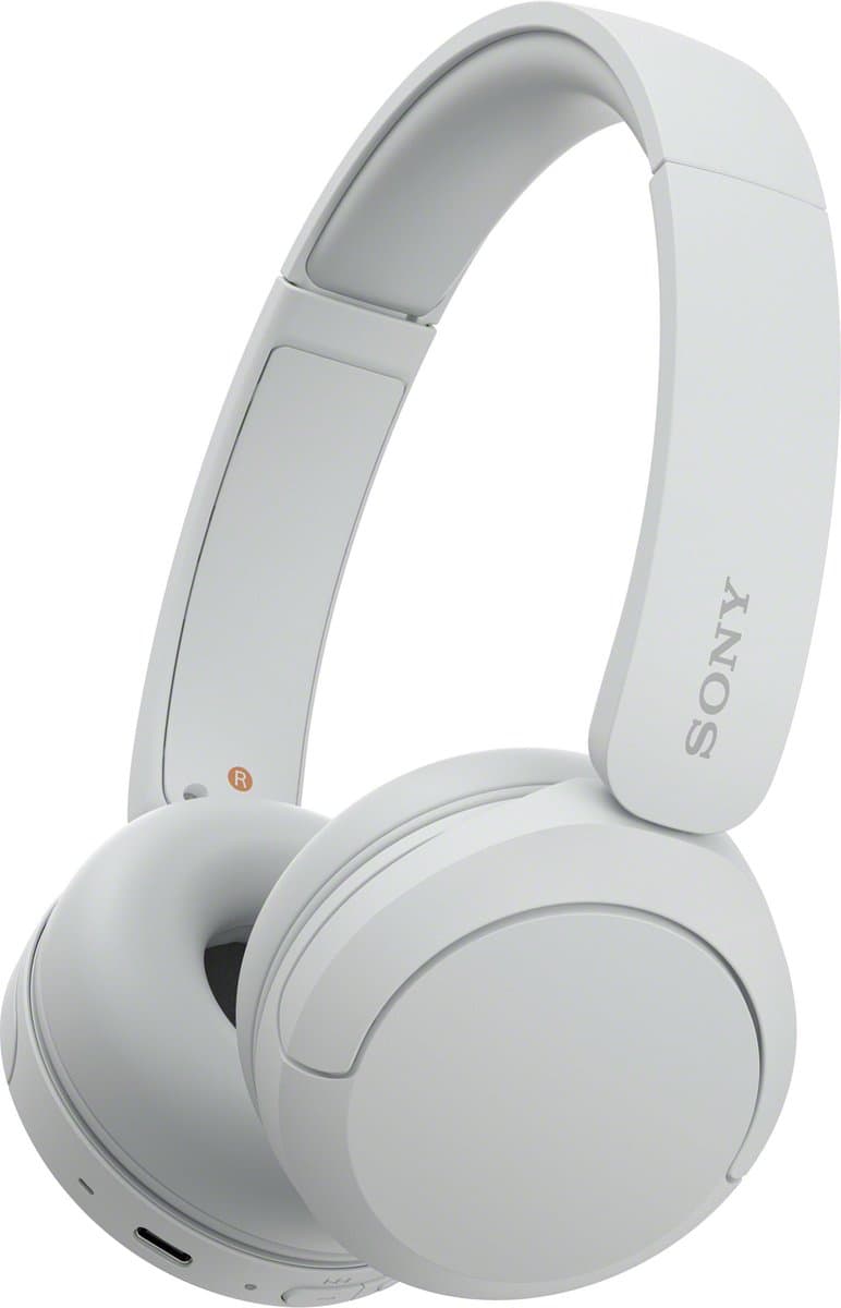 Sony WH-CH520 draadloze bluetooth-koptelefoon – tot 50 uur batterijduur met snellaadfunctie, on-ear stijl – wit — afbeelding 1