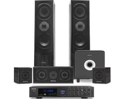 Home Cinema set van Fenton met Bluetooth, 5 speakers (zwart), een 10 actieve subwoofer en