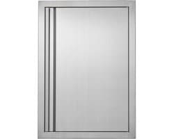 Barbecuedeur, 432 X 610 mm, Enkele Deur voor Buitenkeuken. Roestvrij Staal Inbouw, Verticale Wanddeur met Intrekbare Handgreep, Ideaal voor Barbecue-Eilanden