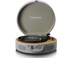 Lenco Retro Platenspeler - Koffer Platenspeler met ingebouwde Speakers - Bluetooth en AT3600L cartridge - LS-66GY - Grijs