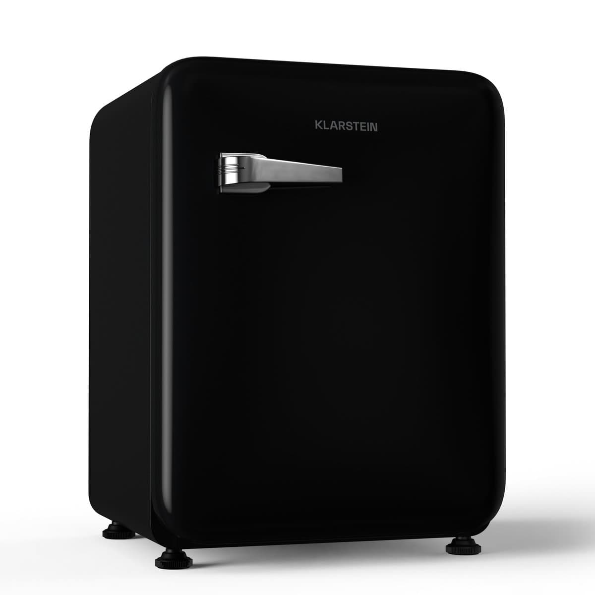 Klarstein Mini-Koelkast Audrey Evo 68L retro Mini koelkast - stil 40 dB, compact koelkast klein met verstelbare , omkeerbare deur, mechanisch Thermostaat, zwart, ideaal voor slaapkamer en kantoren - voor Hotelkamer voor Slaapkamer — afbeelding 1