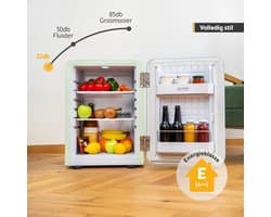 TZS First Austria Mini koelkast - Minibar - 40 liter - Vrijstaand - Volledig stil 22dB - Retro - Groen