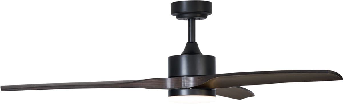 QAZQA joly - LED Plafondventilator met Verlichting | Lamp en Afstandsbediening - 1 lichts - Ø 132 cm - Zwart - Woonkamer | Slaapkamer | Keuken — afbeelding 1