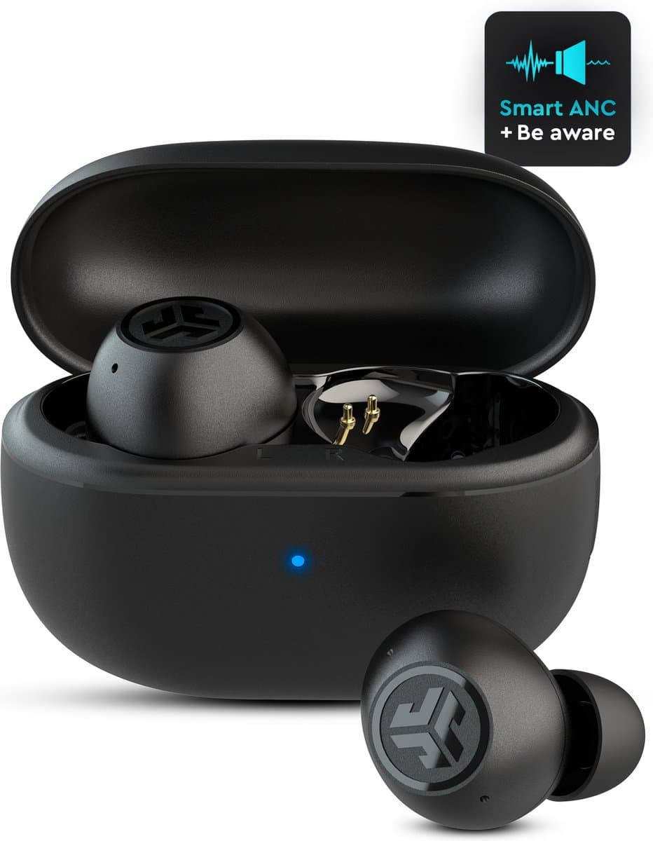 JLab Go Pop ANC Draadloze Oordopjes - Noise Cancelling Oortjes Draadloos - 24 uur Batterijduur - Bluetooth Multipoint - Met Microfoon - Geschikt voor Android en Apple - Zwart — afbeelding 1