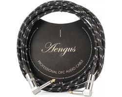 Áengus Black Tweed Gitaarkabel Instrumentkabel - 6.35mm mono jack plug haaks/haaks - 3 meter