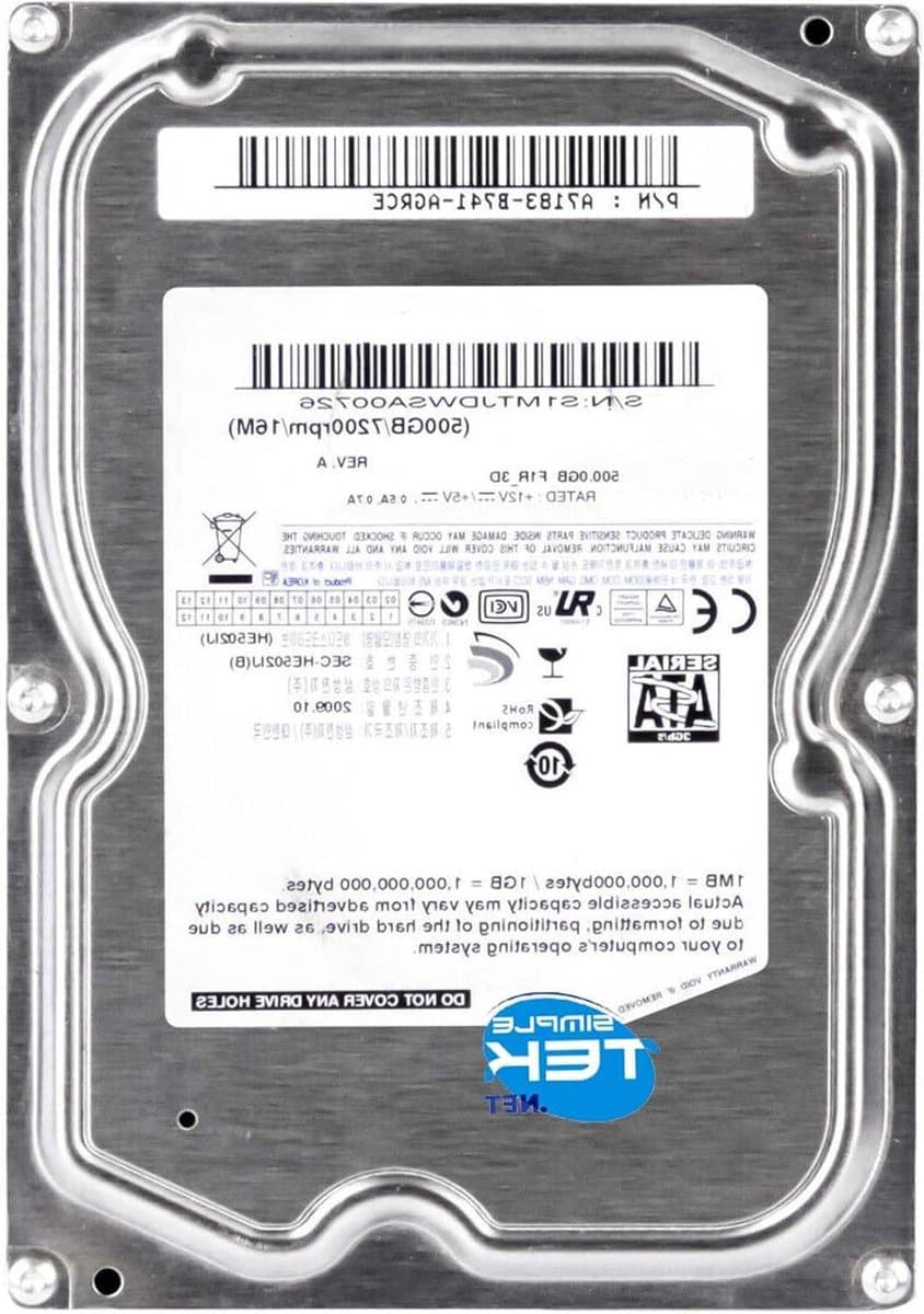Harde Schijf - Opslagmedium - Bestanden Opslaan - SATA Interface - 500 GB - Zilver — afbeelding 1