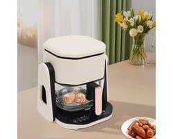 Heteluchtfriteuse - Olievrije Frituur - Gezond Koken - Glazen Kom Touchscreen - 45 Liter - Wit