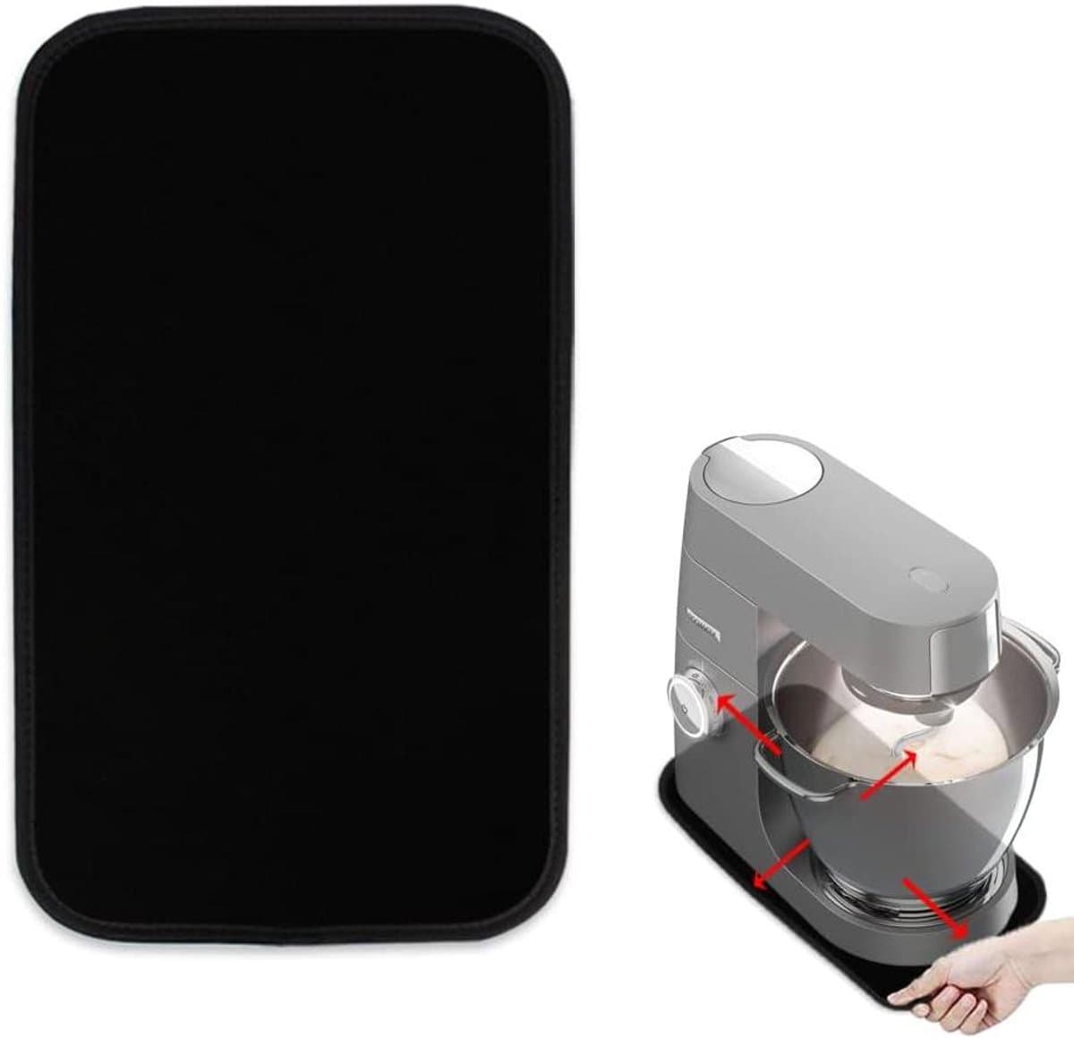Keukenmachine onderlegger - Glijmat machine - Apparaat verplaatsen - Vlekbestendig nylon - 40x23 cm - Zwart — afbeelding 1