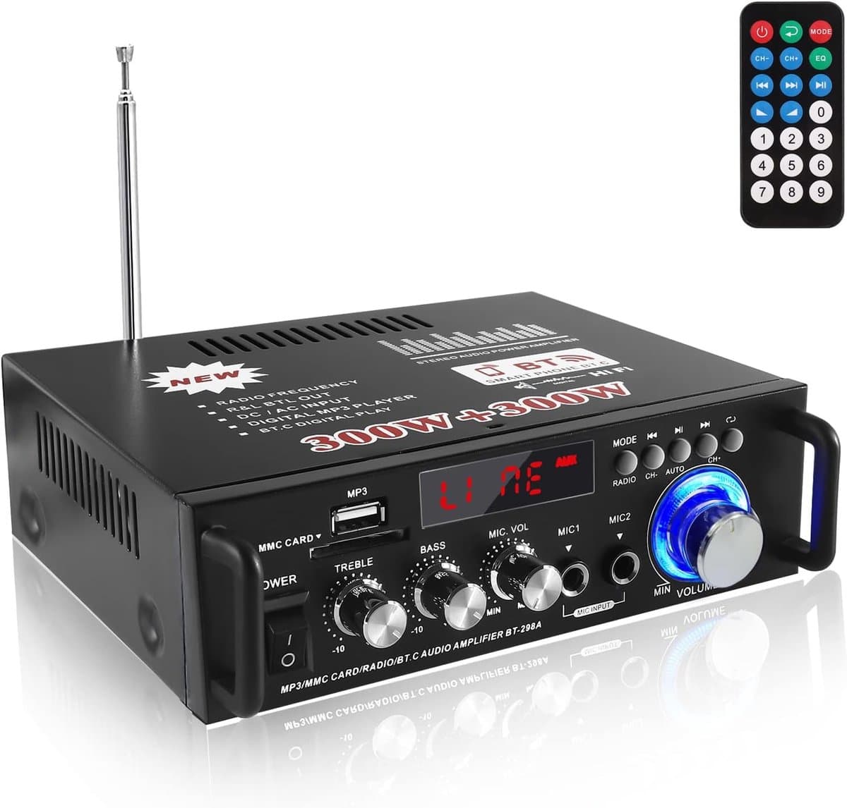 Audio Versterker - Stereo Versterker - Amplifier - Versterkers - USB - Zwart — afbeelding 1