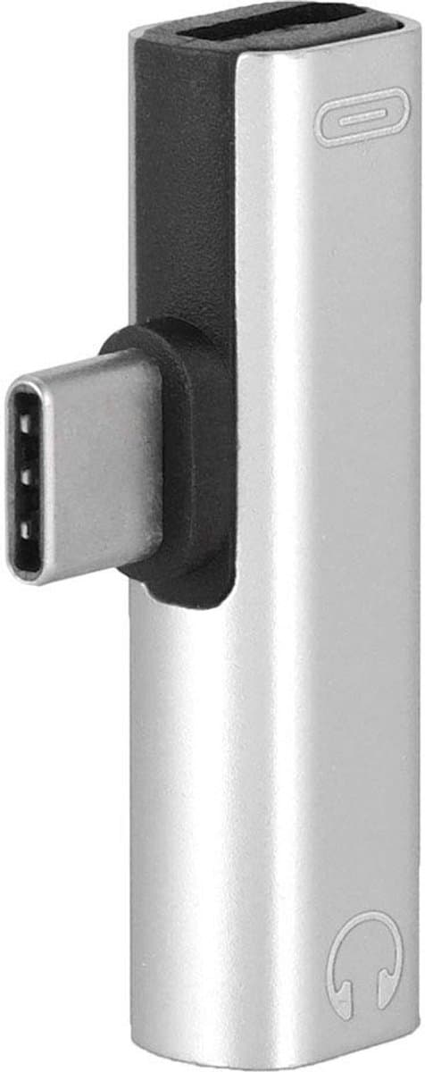 Store_8 - USB Opladen Converter - 2 in 1 Hoofdtelefoon Adapter - Aluminium Materiaal - Zilver - Multifunctionele Transverter - Geschikt voor Type-C... — afbeelding 1
