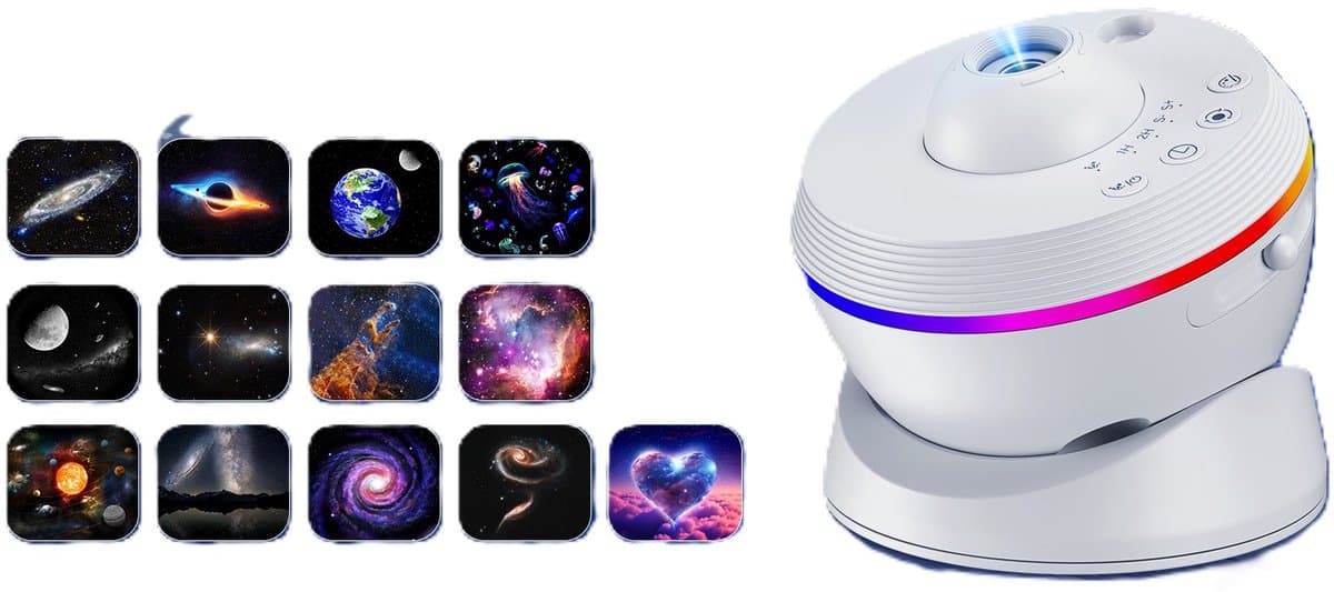 MakkelijkMooi LED Sterrenhemel Projector – Beamer - 13 Unieke Astronomische Projecties - 6 Lichtmodi - 1, 2 of 4 uur Timer — afbeelding 1