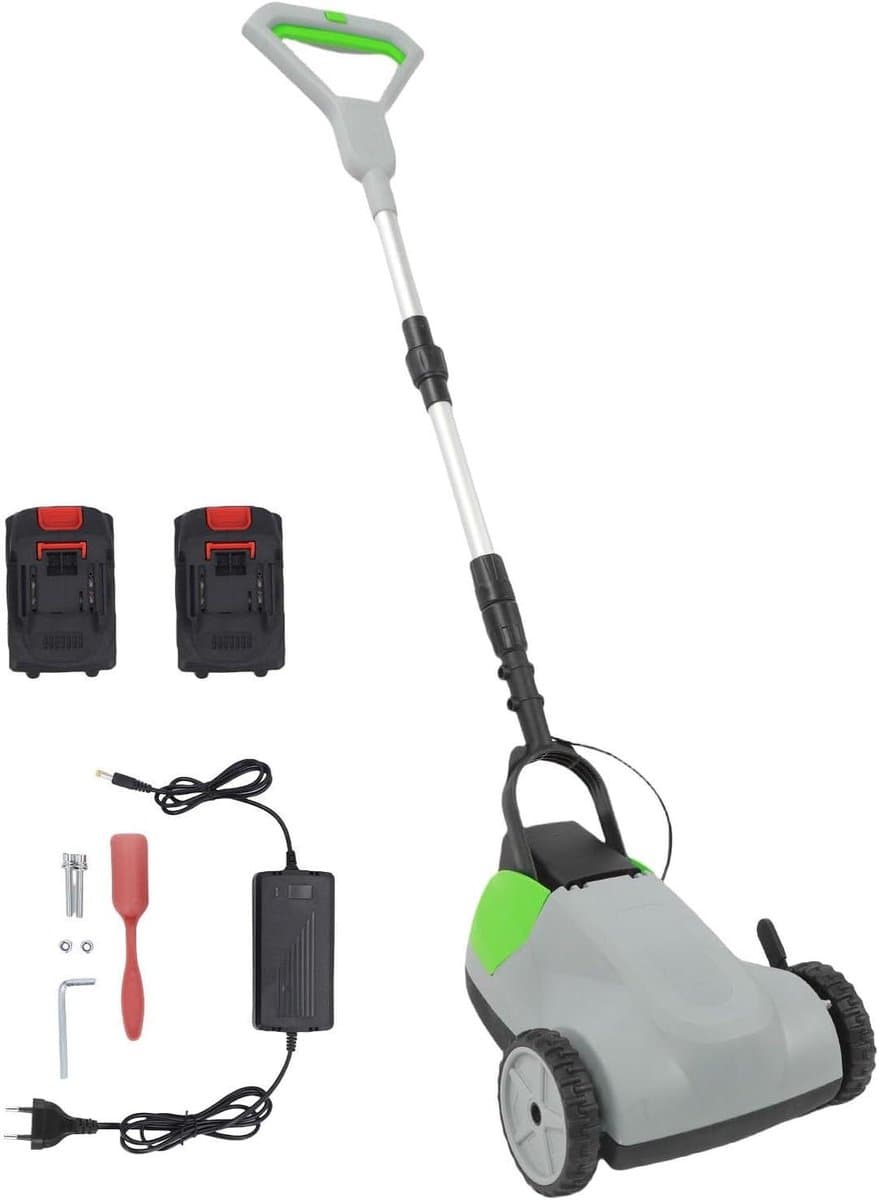 Draadloze Grasmaaier - Elektrische Grastrimmer - Gazon Onderhoud - Borstelloze Motor - 3 Maaihoogtes - Zwart — afbeelding 1