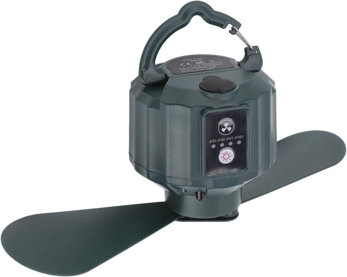Camping Ventilator - Draagbare Fan - Kamperen Buiten - Oplaadbaar Met Afstandsbediening - 10400 mAh - Wit — afbeelding 1