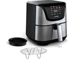 Heteluchtfriteuse - Olievrije Frituurpan - Gezond Koken - Grote Capaciteit 5.4L - 34x31x32.5cm - Roestvrij Staal