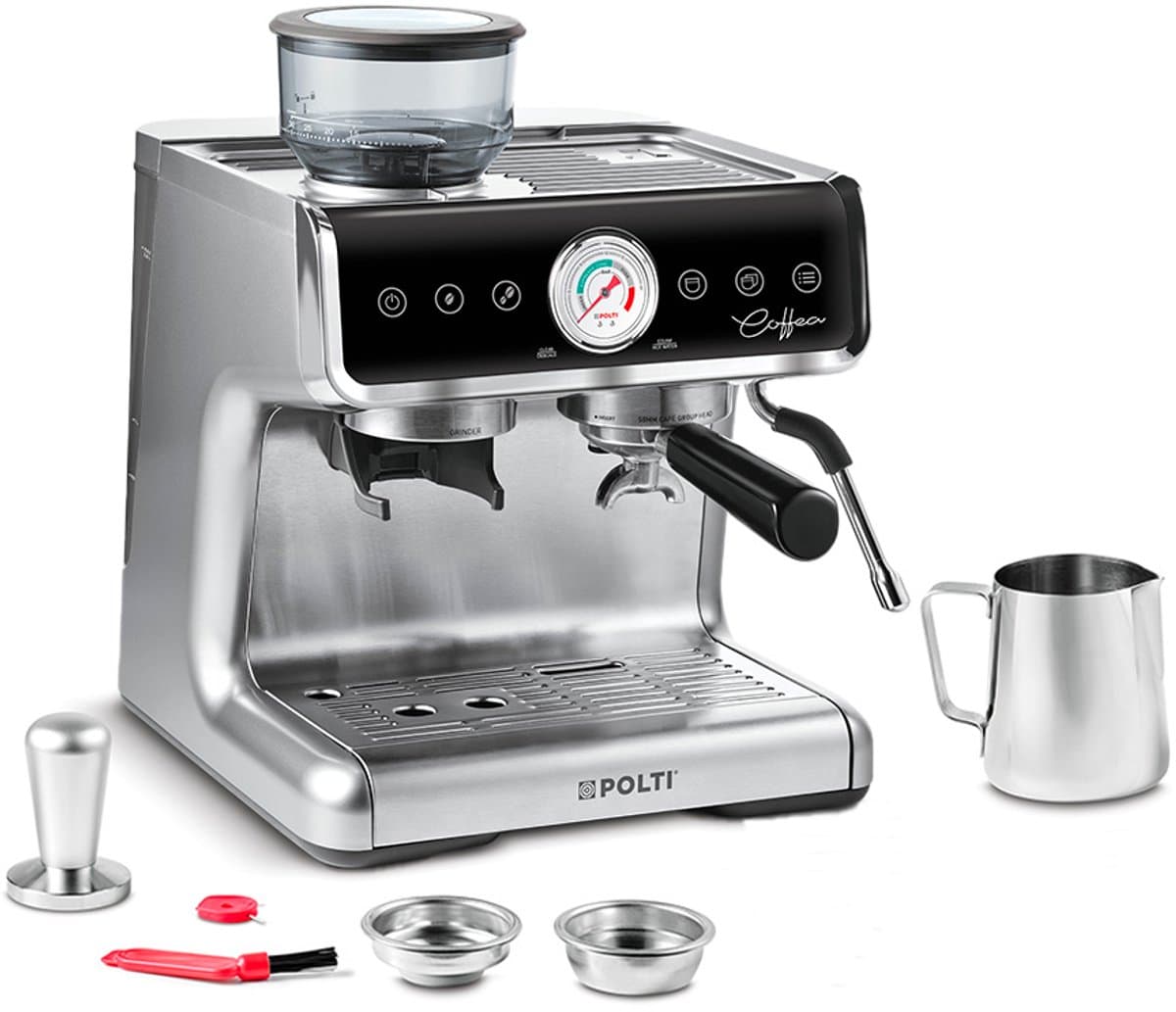 Polti Coffea G50S Espressomachine met Koffiemolen – 15 bar – 2,8L – Zilver — afbeelding 1
