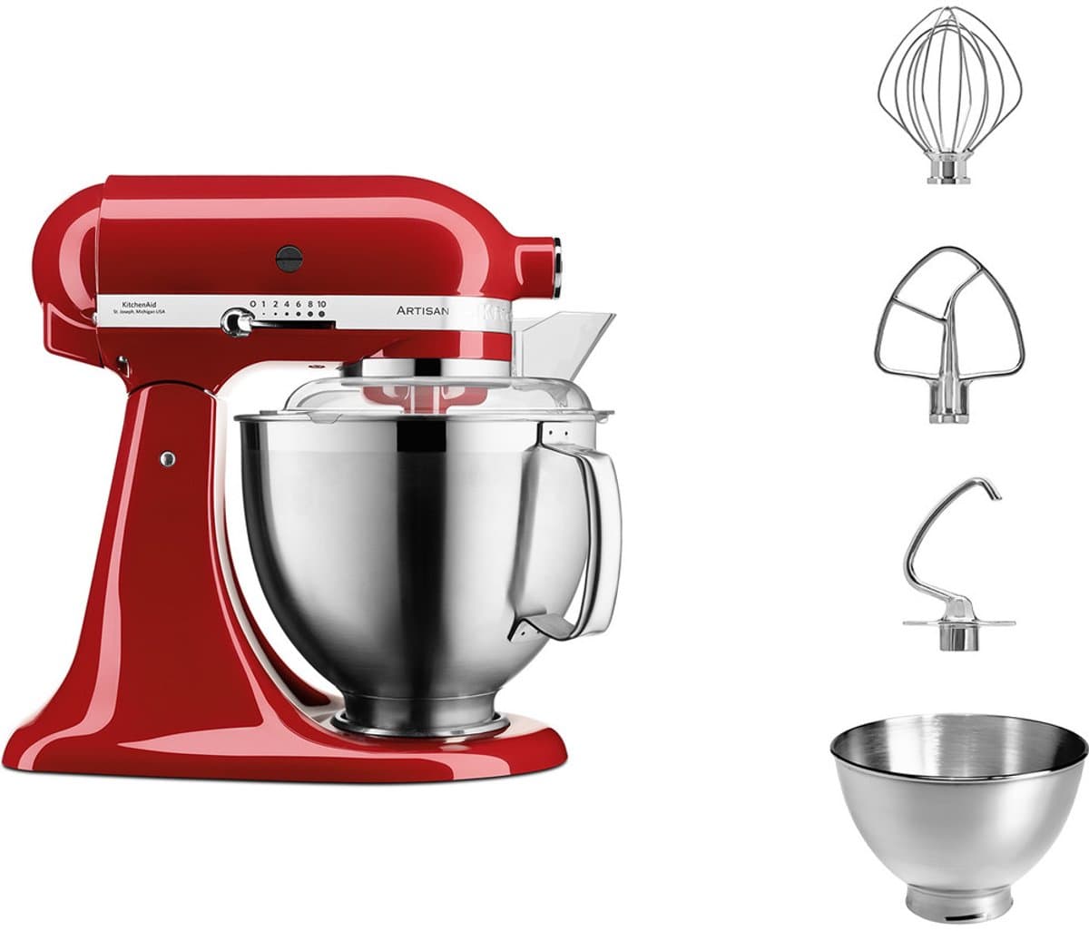 Kitchenaid Artisan keukenmachine 4,8 liter 5KSM185PSEER - Keizerrood — afbeelding 1