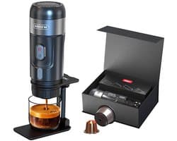 HiBREW H4A Premium Draagbare Espresso Machine – 3-in-1 Koffiemachine – Geschikt voor Nespresso, Dolce Gusto & Gemalen Koffie – 15 Bar – Wit