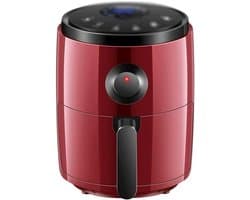 Heteluchtfriteuse - Airfryer met frituurpan - Kookt met weinig olie - Olievrij frituren - 3 Liter - Rood