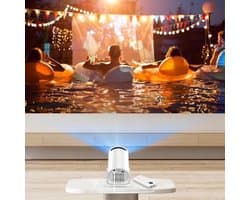 Miniprojector met WiF, Ondersteuning voor 4K 1080P Draagbare Projector, 50 ANSI, 240 ° Draaibaar, Automatische Keystone-correctie, 15 "- 80" Schermvideoprojector