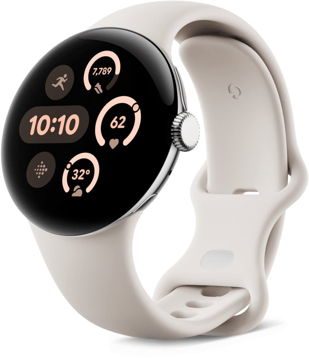 Google Pixel Watch 3 41mm Smartwatch - Zilverkleurig/Porselein - met simkaart ondersteuning — afbeelding 1