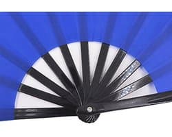 Grote Opvouwbare Ventilator - Chinese en Japanse Stijl Handventilator voor Vrouwen - Perfect als Cadeau en voor Dansen - Blauw