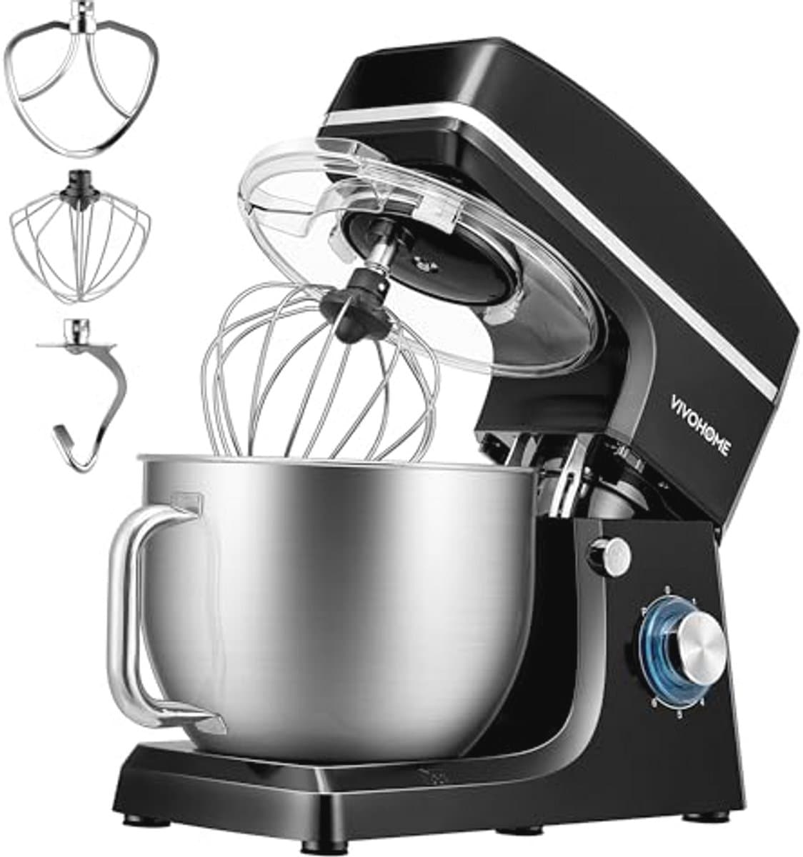 7.5 Quart 660W 6-Speed Stand Mixer - Zwart — afbeelding 1