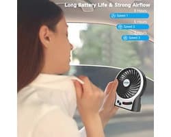 Draagbare Mini Bureauventilator met 3 Snelheden en Oplaadbare Batterij