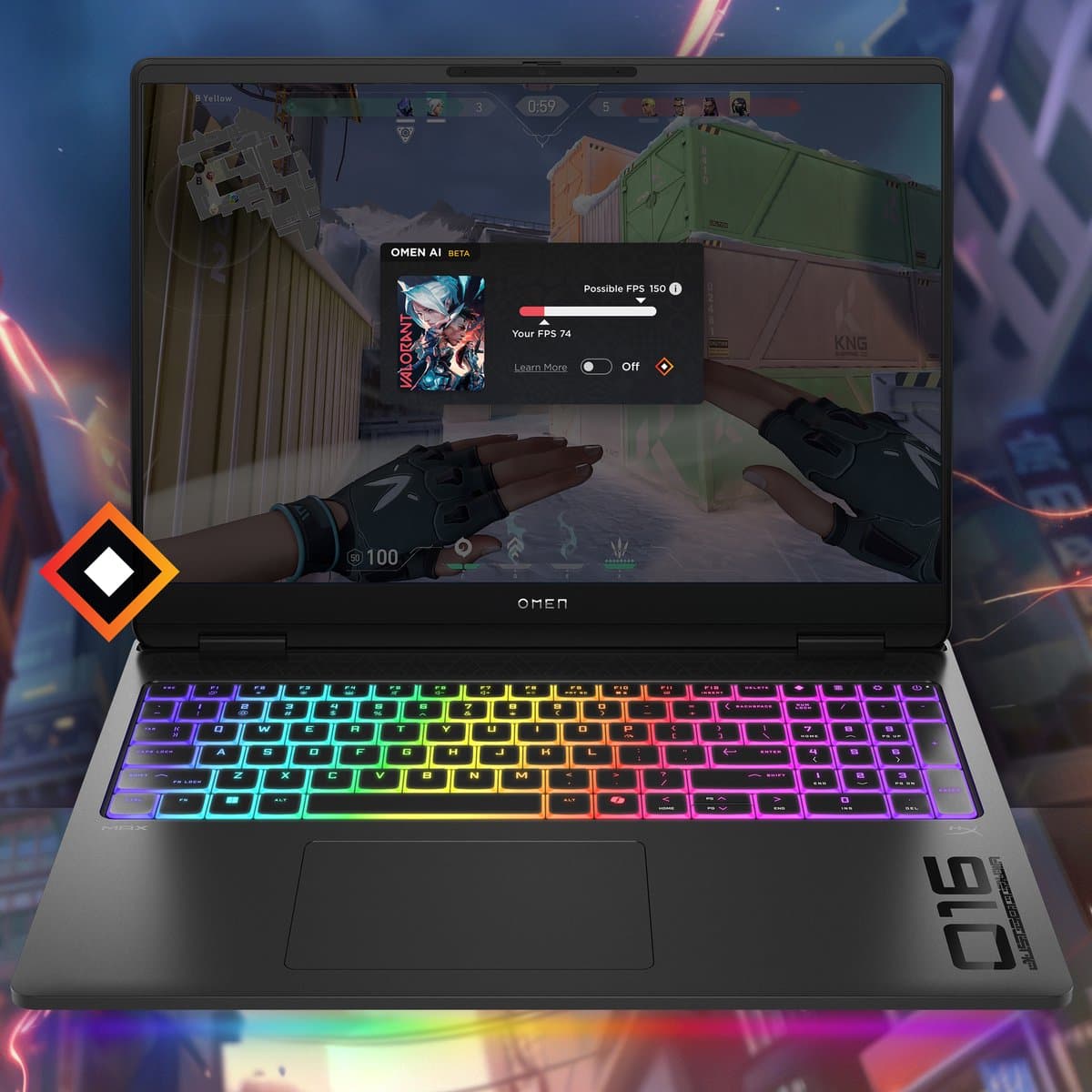 "HP OMEN MAX Gaming Laptop 16-ah0017nb Intel Core Ultra 9 275HX 40,6 cm (16"") 2K 32 GB DDR5-SDRAM 1 TB SSD NVIDIA GeForce RTX 5090 Wi-Fi 7 (802.11be) Windows 11 Home AI PC Zwart" — afbeelding 1