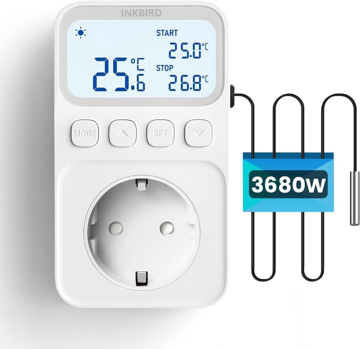 Programmeerbare Plug-in Thermostaat met Timer - Temperatuurregelaar voor Koelen en Verwarming — afbeelding 1