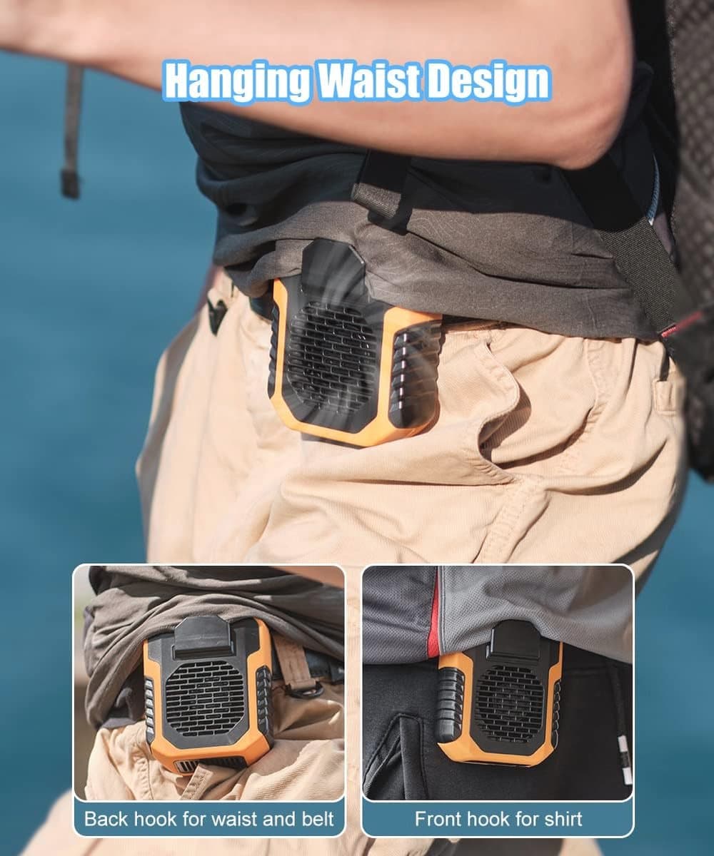 4-in-1 clip op tailleventilator - krachtige draagbare nekventilator voor buitenactiviteiten — afbeelding 1