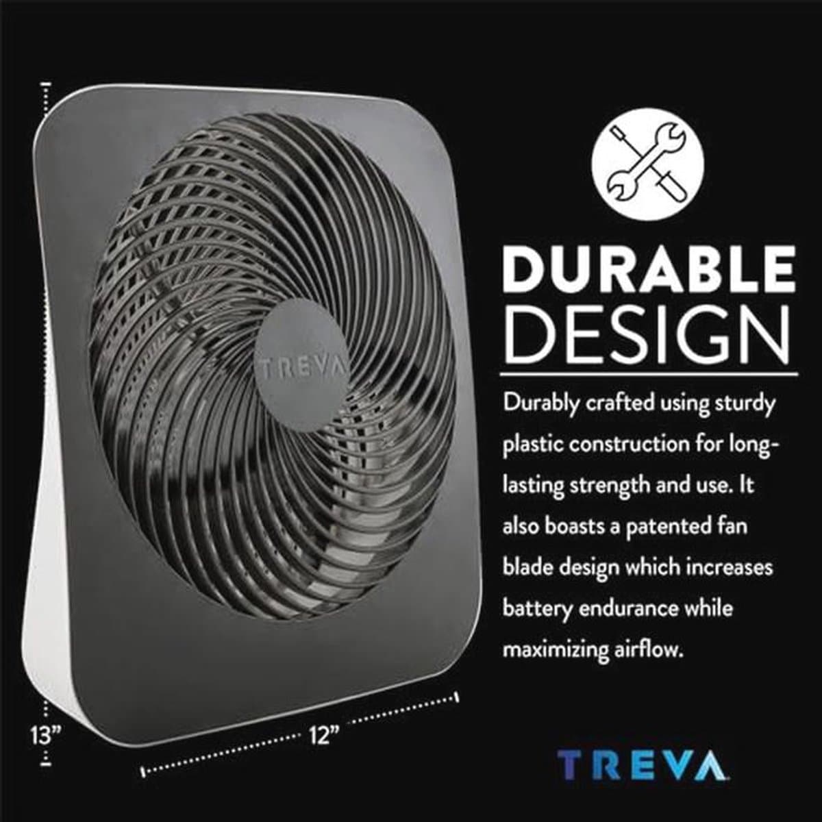 Draagbare 10 Inch Desktop Batterijventilator met Luchtcirculatie en 2 Koelsnelheden — afbeelding 1