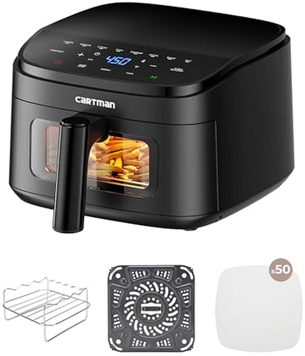 Compacte heteluchtfriteuse 3,7 liter met touchscreen en kijkvenster — afbeelding 1